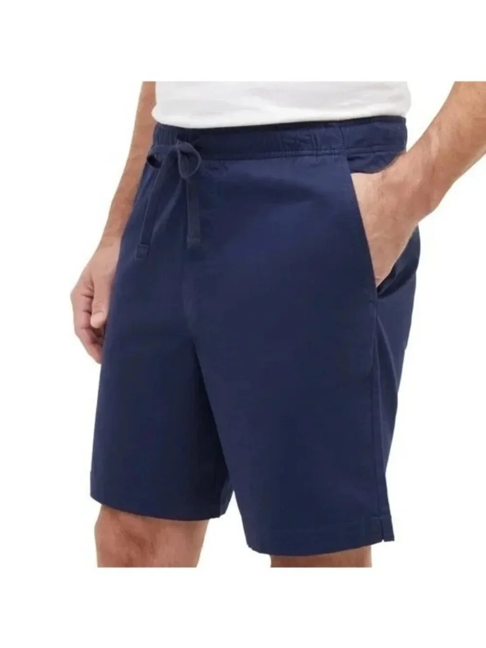 NWT Banana Republic Men's L Blue Pull-On Chino Shorts  Cotton Blend Casual